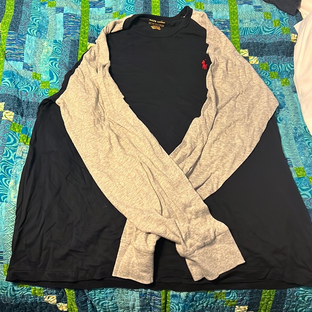 Mens XL Navy blue and grey Long Sleeve Tee